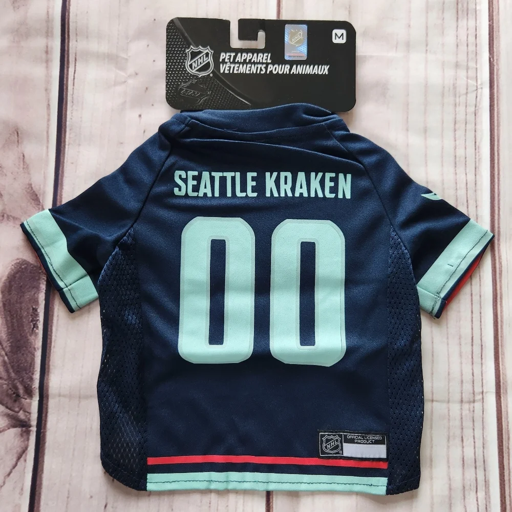 NWT NHL Seattle Kraken Pet Jersey Officially Licensed Dog Cat Shirt Size Medium